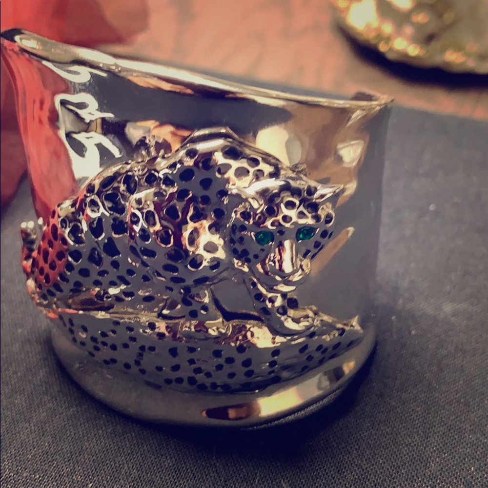 Tiger silver tone Cuff bracelet
